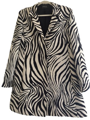 Zebra Wool Coat Blazer Dana Bushman ￼ Size 14