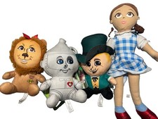 Lot of 4 Wizard of Oz Toy Factory Plush Dorothy larger  Tinman Lion Wizard