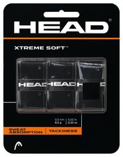 Xtreme Soft Tennis Racquet Overgrip, 3Pack, Black