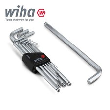 Image of Wiha 36453 L-key Allen Hex Chrome Plated Set With Compact Holder Ball End 11pcs
