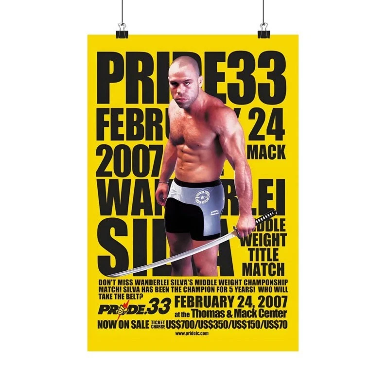 Pride FC 2007 Wanderlei Silva Kill Bill Vintage Poster Wall Decor
