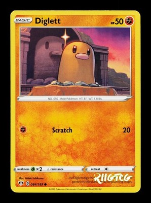 Diglett 084/189 Darkness Ablaze NM Pokemon