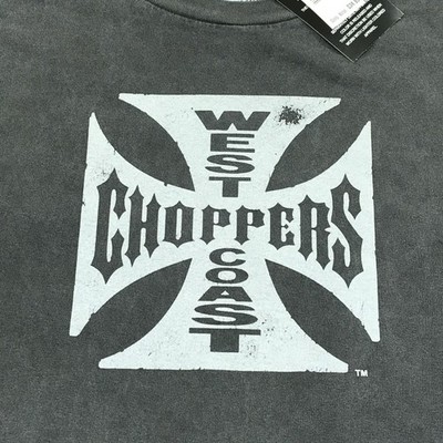 West Coast Choppers Shirt Mens Medium Gray Iron Cross Graphic Tee