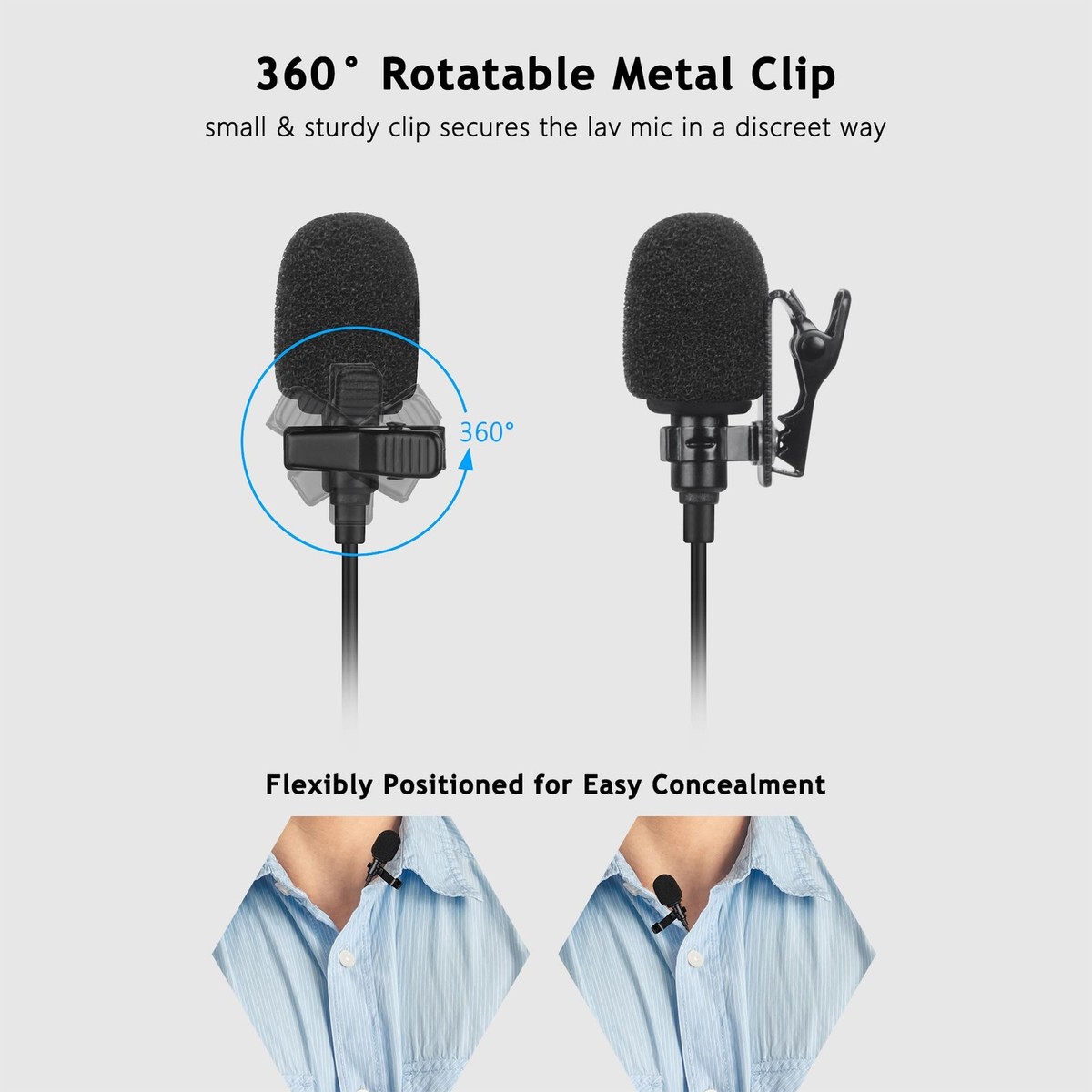 2-Pack Lavalier Microphone Compatible with DJI MIC 2, RODE