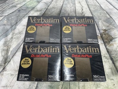 Verbatim DataLifePlus 2S/2D 10 Minidisks Brand New Sealed   Lot Of 4