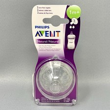 Philips Avent Natural Slow Flow Baby Bottle Nipples 1m 2 Pack