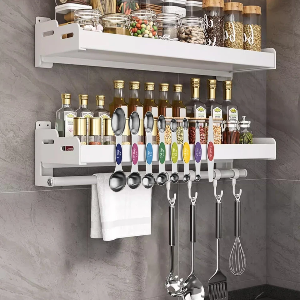 8-Piece Magnetic Stainless Steel Measuring Spoon Set – Dual-Sided, Stackable - Image 2 of 4