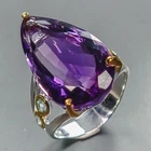Jewelry Handmade 30 ct Natural Amethyst Ring 925 Sterling Silver Size 8 /R445090