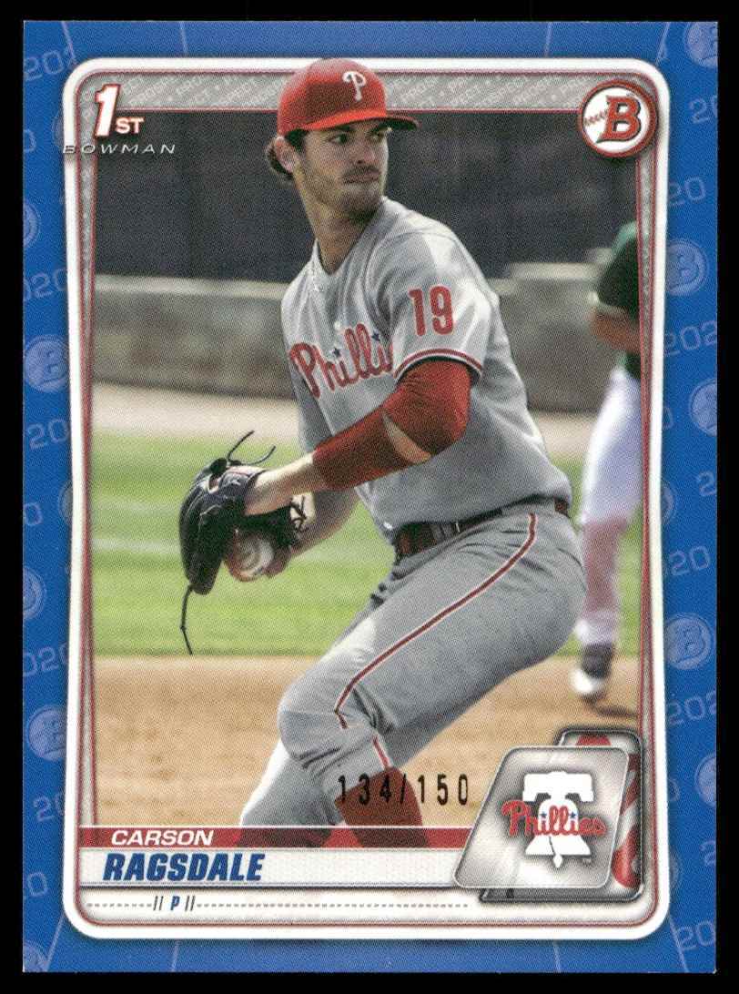 2020 Bowman Draft 1st BLUE Carson Ragsdale 134/150 Phillies BD145 C19