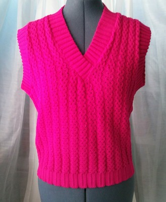 hot pink sweater vest