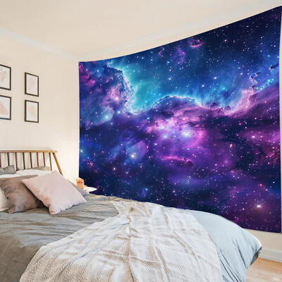 Aesthetic Night Starry Stars Galaxy Space Tapestry for Bedroom Living Room Dorm