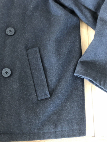 Tommy Hilfiger Coat Mens Wool Blend Pea Coat Charcoal Rn No. 54163 Size L - Picture 9 of 20
