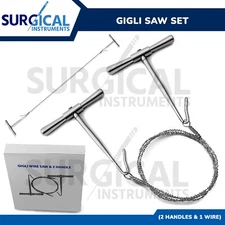 GIGLI Saw Set (2 Handles & 1 Wire) Surgical Neurology Orthopedic Instruments