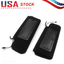 For 1984-1996 Corvette Sun Visor Shades PAIR Lighted Vanity Mirror Black C4 NEW