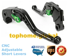 For Kawasaki ZX6R ZX636 Z1000 2007-2018 Short Clutch Brake Levers CNC Black US