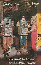 Greetings From Las Vegas, Nevada, One Armed Bandit Souvenir Postcard