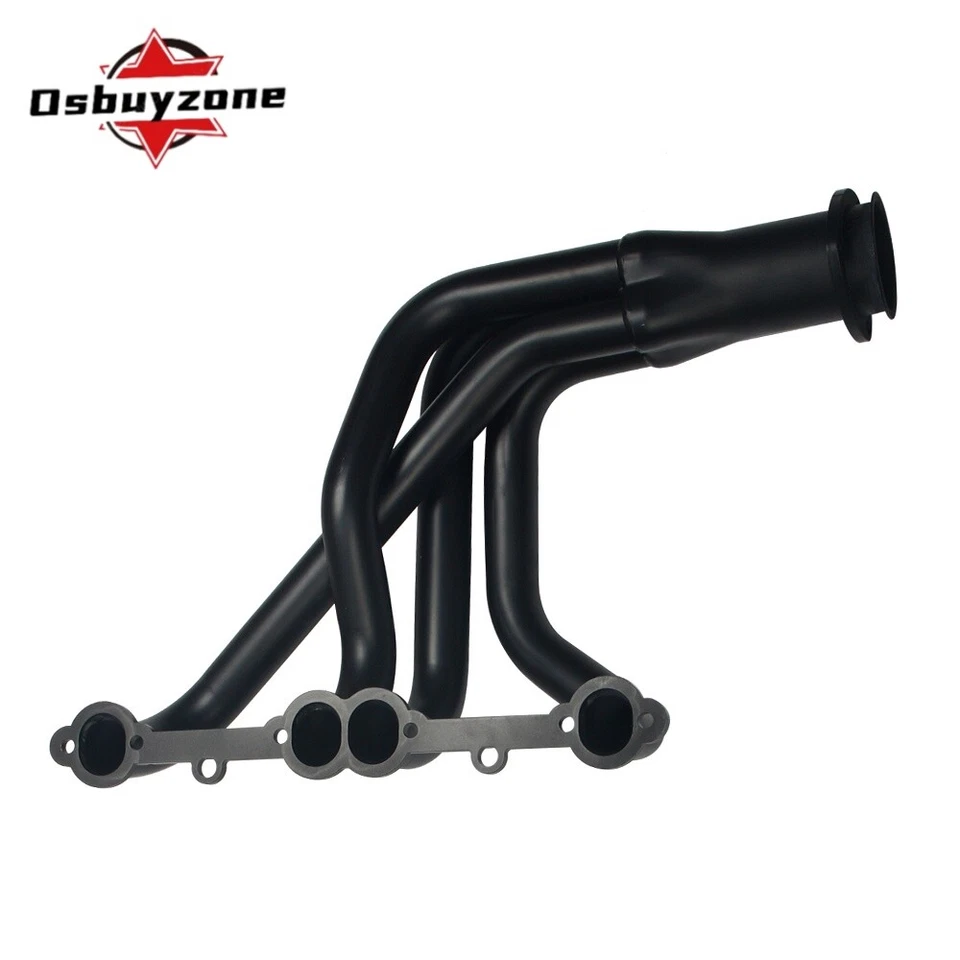 Par de cabeçalhos de tubo longo para 1963-1974 SBC Chevrolet Corvette 350 327 396 V8 preto - Imagem 3 de 4