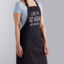 I Like to Get High Quality Ingredients Apron BBQ Grilling Cooking Funny gift Men