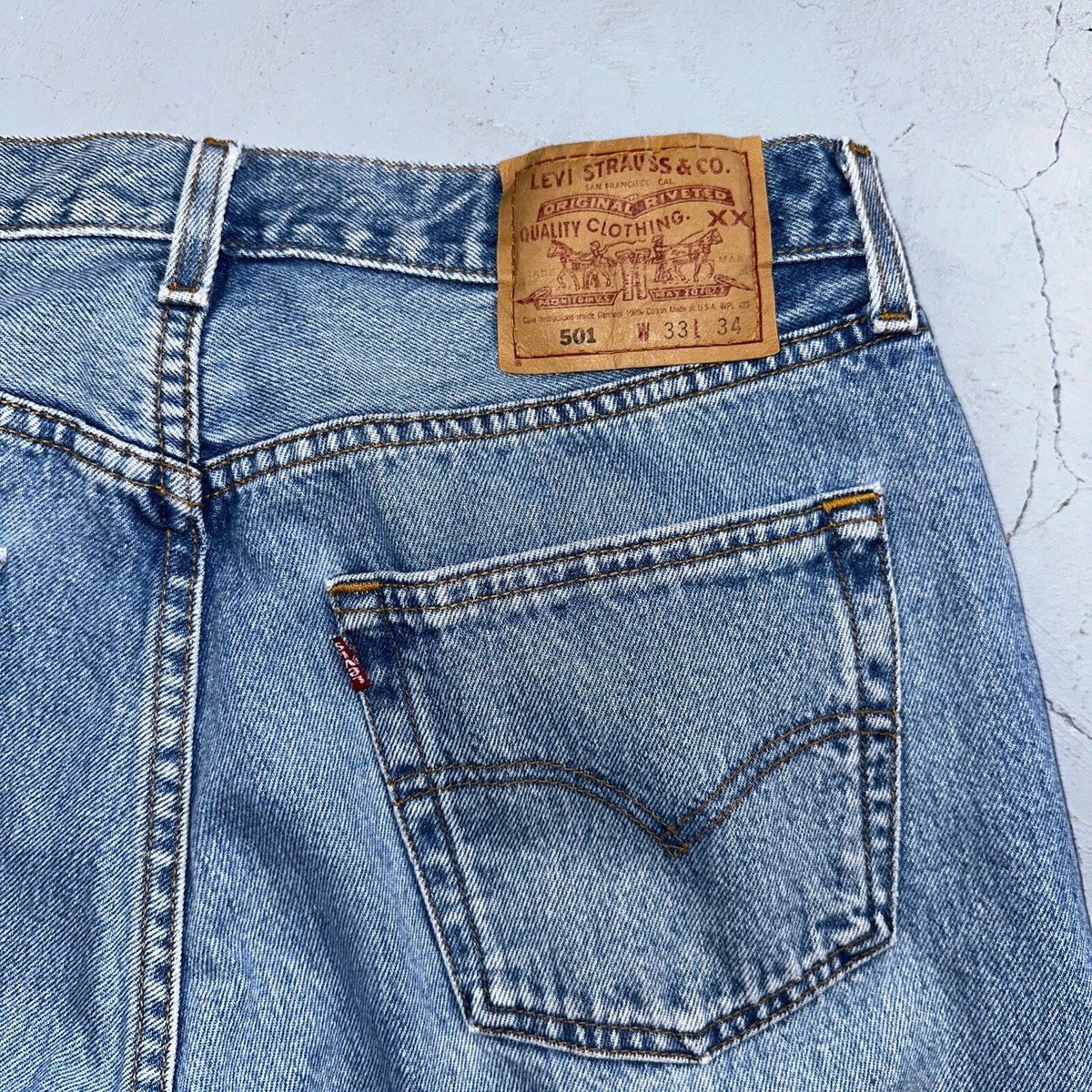 Levis 501 Vintage 90s USA XX Straight Leg Jeans Blue Light Wash