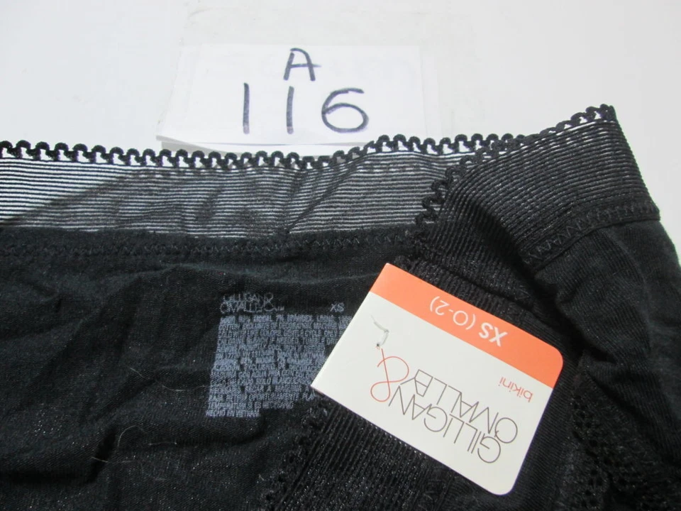 Nuevo con etiquetas Gilligan & O'Malley Mujer Talla XS Panty Negro Bikini Encaje Lencería íntima Foto 4 de 4