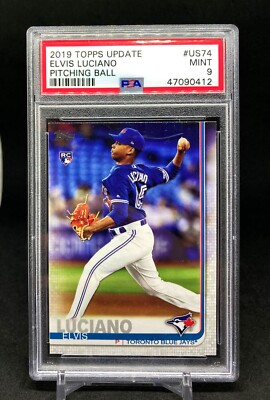 2019 Topps Update Elvis Luciano Rookie Pitching #US74 (PSA 9) Blue Jays