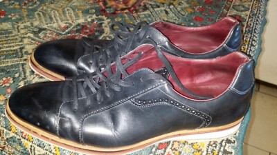 Mezlan Men's Mendel Derby Oxford Calfskin Black Shoes Spain Sz 12 M $395