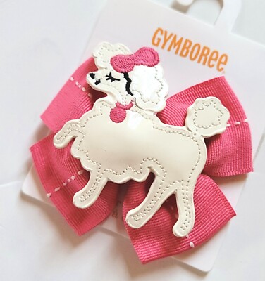 Gymboree Girl  ''Posh and Playful'' Poodle Curlies Hair Barrettes Pink Bow NWT