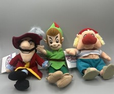 Vintage Disney Store Peter Pan Character Mini Bean Bag Plush Lot of 3