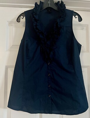 Ann Taylor Old Money Cascading Ruffle Coquette Quiet Luxury Coastal Size 8