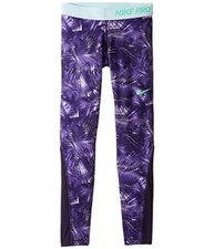 Girl's Nike Pro Cool Tights Purple Teal Sz XL 845596-524