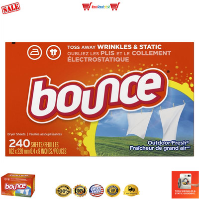Bounce Outdoor Fresh Dryer Sheets And Fabric Softener, 240 Count (799472723509)