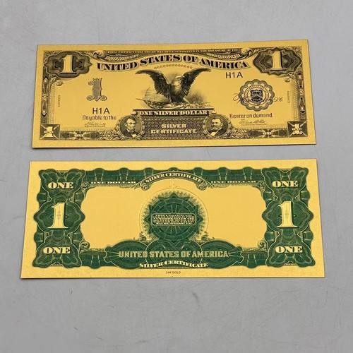 3pcs US 1899 Years 1 2 5 Dollars Gold Foil Banknotes Set in Envelope Souvenir - Picture 2 of 6