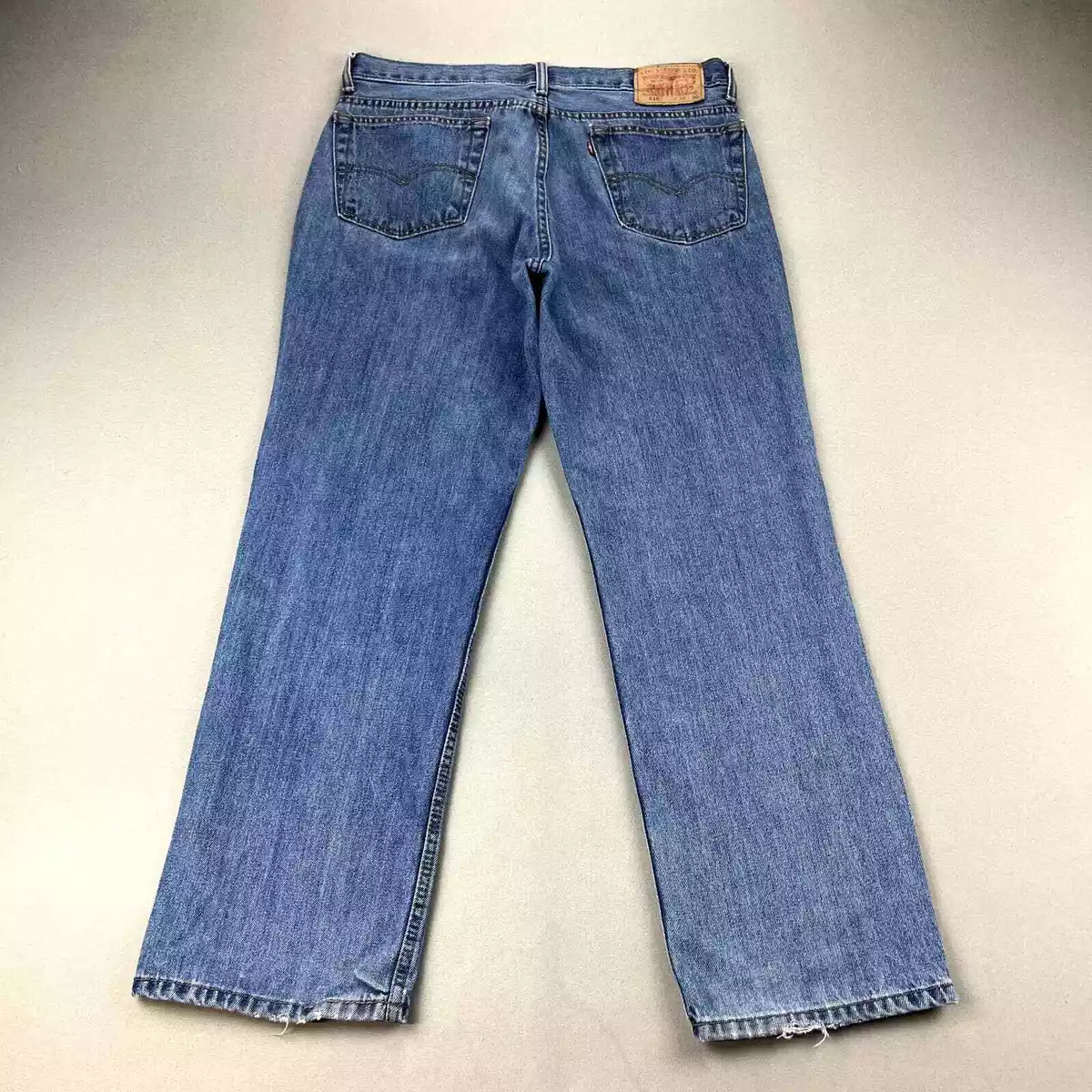 Levis 516 Jeans Mens 36x30 Blue Denim Slim Fit Straight Leg Light Stone Wash