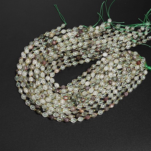 8MM Natural Multicolor Phantom Quartz Beads AA Drum Barrel Rice Bead Loose Beads - Picture 3 of 3