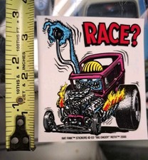 Ed Big Daddy Roth Rat Fink Race Decal Sticker 3x3.5 - Officially Licensed
