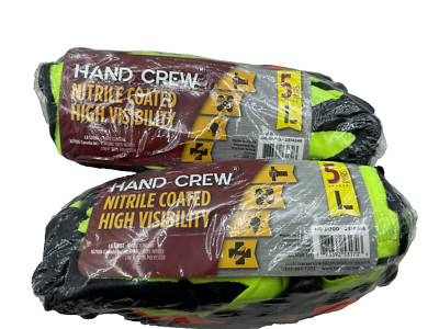 10 Pairs HANDCREW Unisex Nitrile Dipped Multipurpose Gloves One Size Fits All
