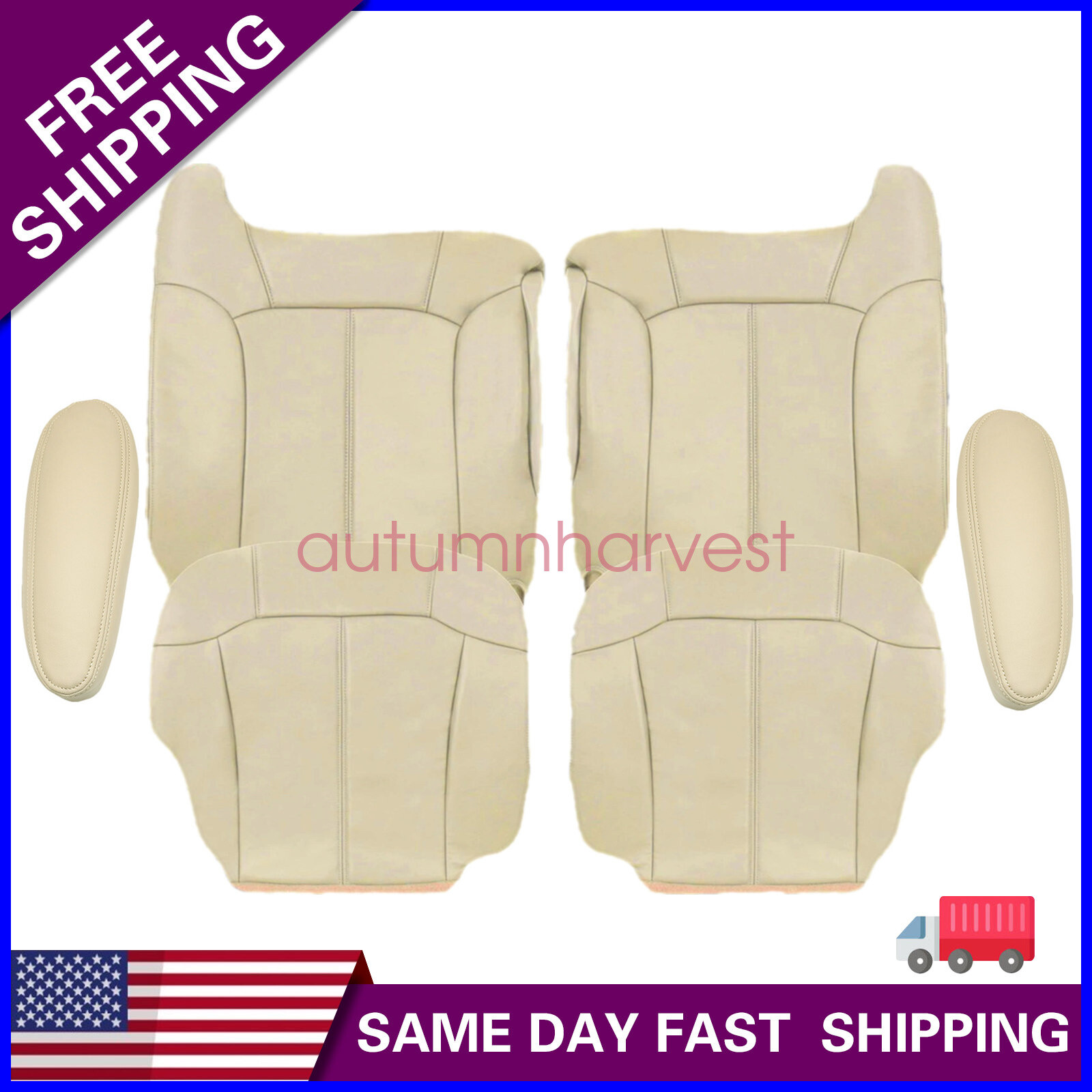 For 1999-2002 Chevy Tahoe Suburban Front Seat Cover Armrest Cover Shale Tan