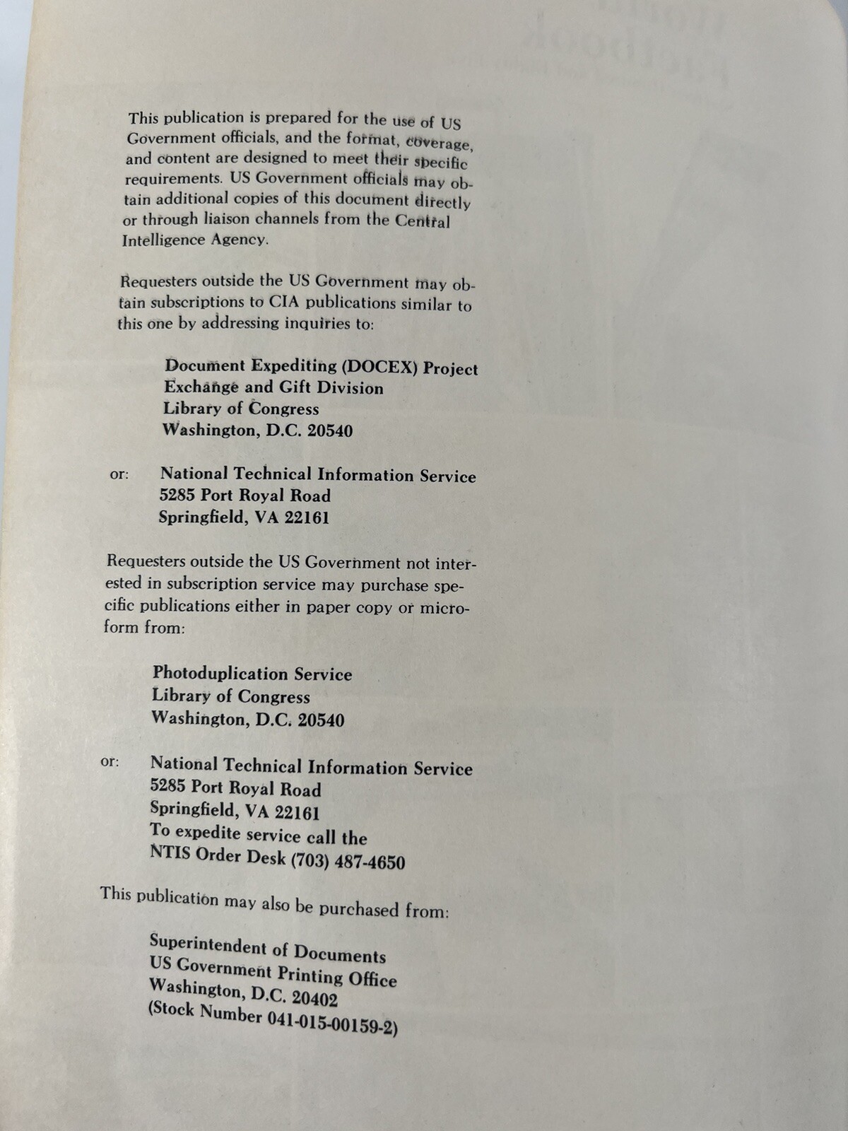 1985 Central Intelligence World Factbook CIA | eBay