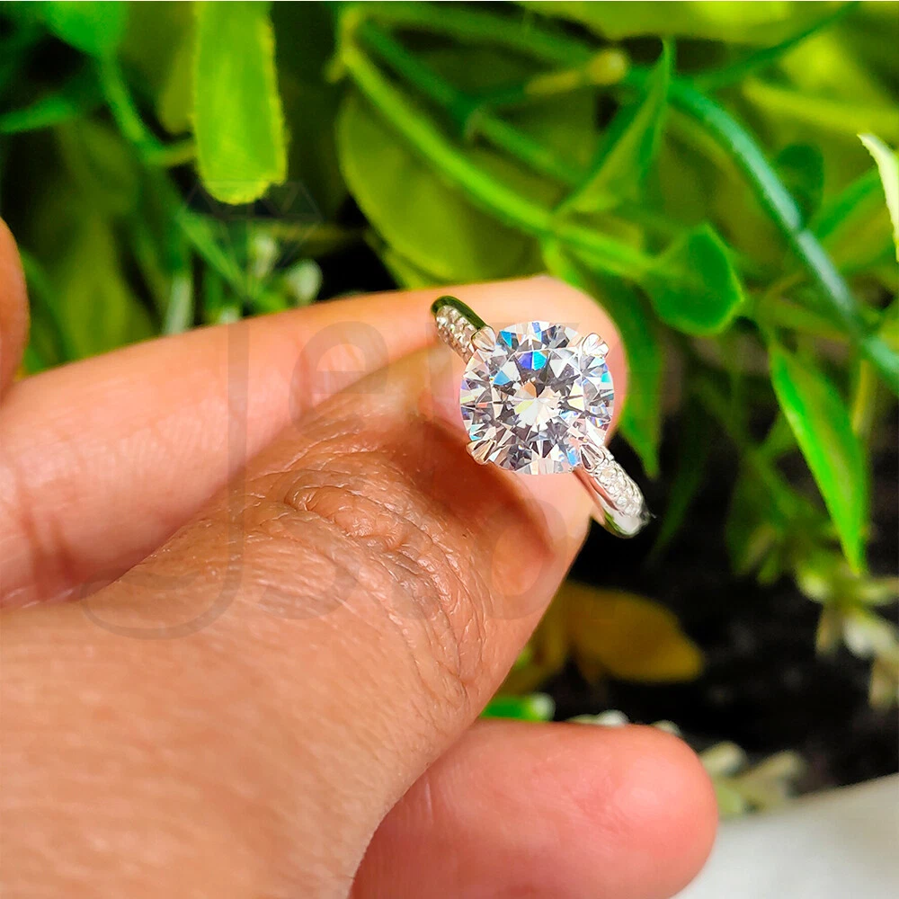 White gold solitaire sale diamond engagement ring