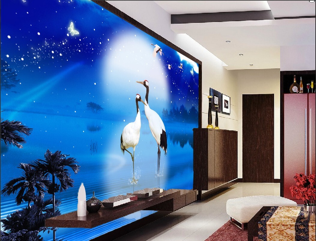 3D Dream Crane ZHUA9850 Wallpaper Wall Murals Removable Self-adhesive Ann 24