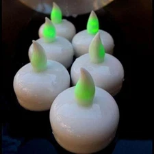 Fantado Floating LED Candle Light - Green (6 Pack) by PaperLanternStore