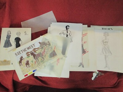 Margaret Thompson Reed Margie Drawings Paintings Student Art Vintage Original D4