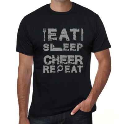 Herren Grafik T-Shirt Essen schlafen jubeln wiederholen   Eat Sleep Cheer Repeat