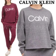NEW WOMEN'S CALVIN KLEIN LOGO FLEECE LINED SWEATSHIRT SOFT  COMFY VARIETY