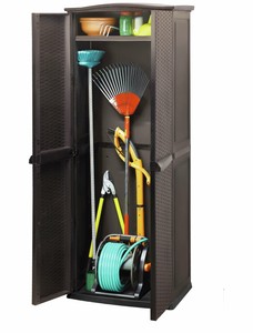 Keter Utility Rattan Effect Garden Cabinet 627l Brown Ebay