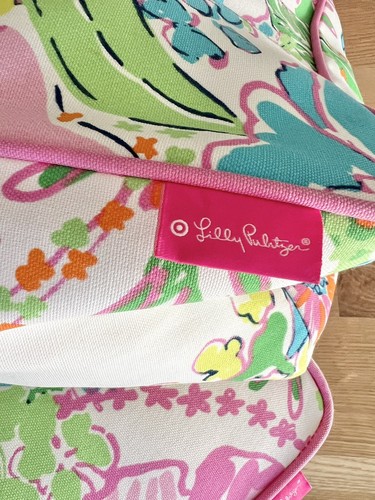 2 Lilly Pulitzer XL Pink Blue Green Floor Cushion Pillow Indoor/outdoor - Picture 4 of 4