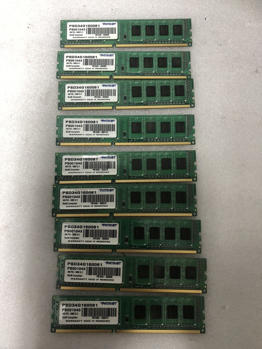 Patriot 4GB DIMM DDR3 1600 (PC3 12800) Desktop RAM PSD34G160081 PS001043  #RM 015