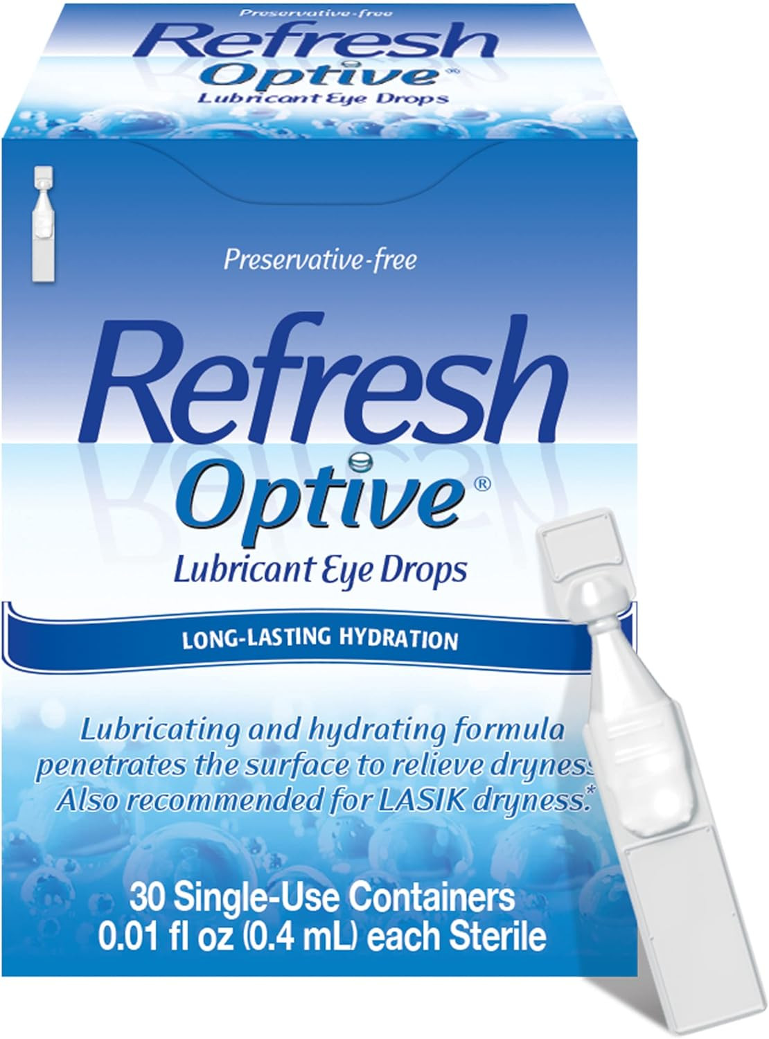 Refresh Optive Lubricant Eye Drops Non-Preserved Tears, 30 Single-Use Containers
