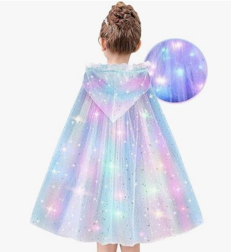 Princess Dresses Girls Costume Toys Light up Cape for Kids