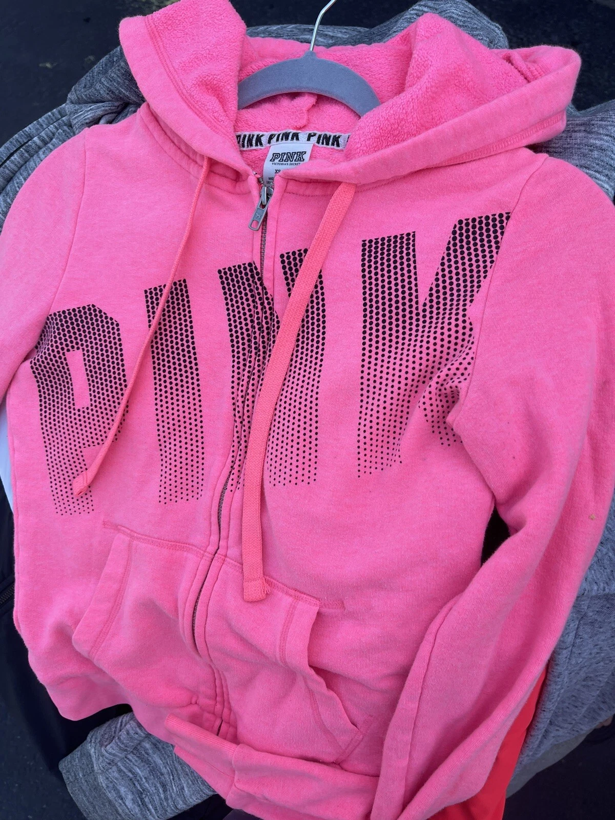 UNDERCOVER felpa con cappuccio victoria secret rosa full zip taglia Xs